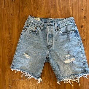 Distressed Denim Shorts